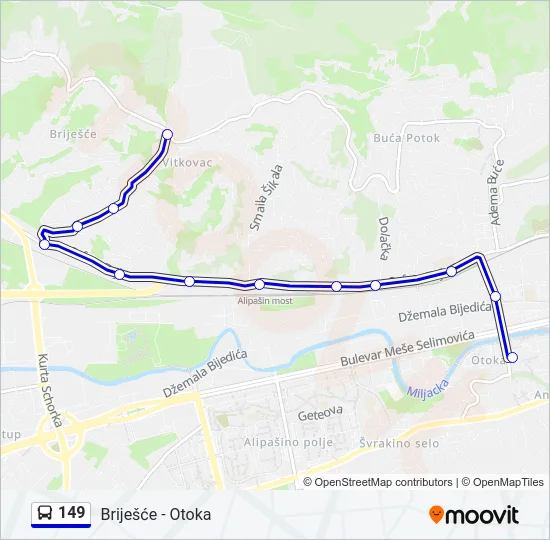 149 Bus Line Map
