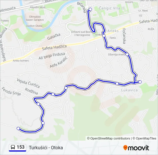 153 Bus Line Map