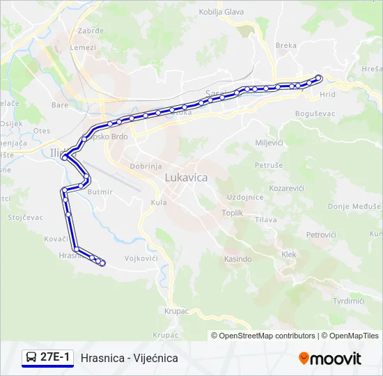 27E-1 Bus Line Map