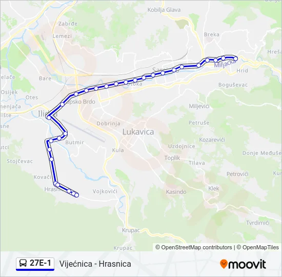27E-1 Bus Line Map