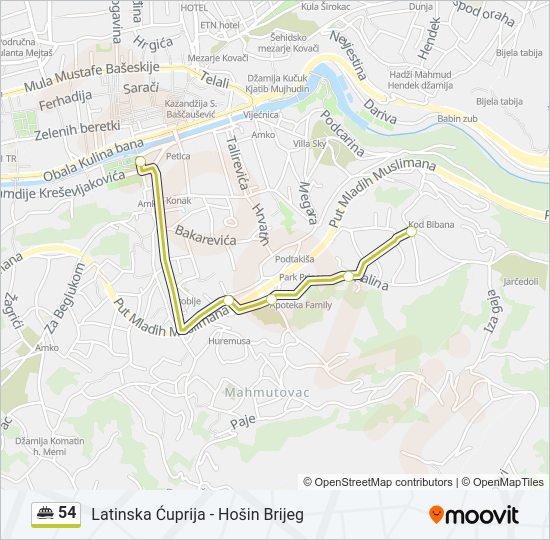 54 minibus Line Map