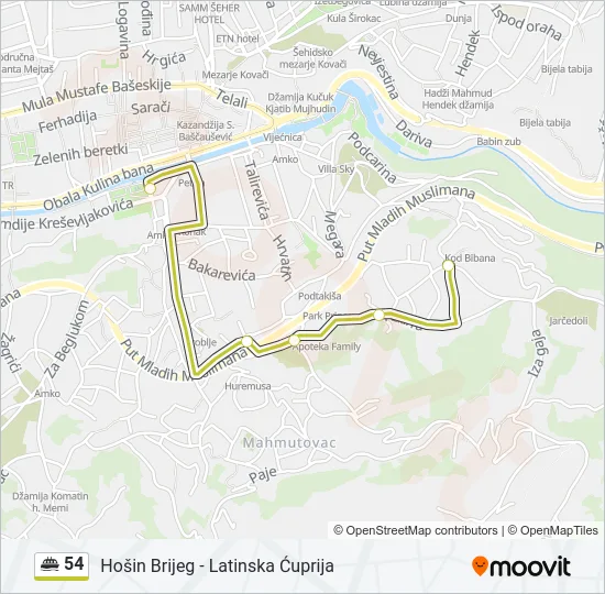 54 Minibus Line Map