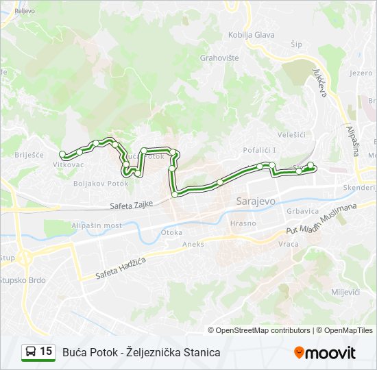 15 Bus Line Map