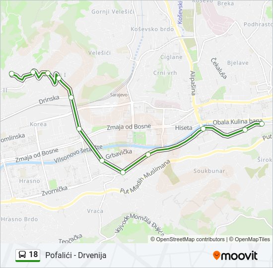 18 Bus Line Map