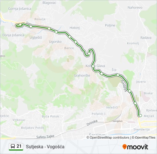 21 autobus mapa linije