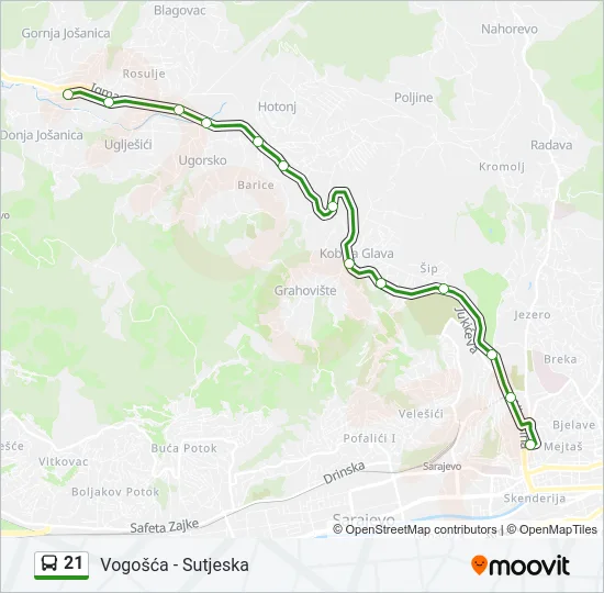 21 Bus Line Map
