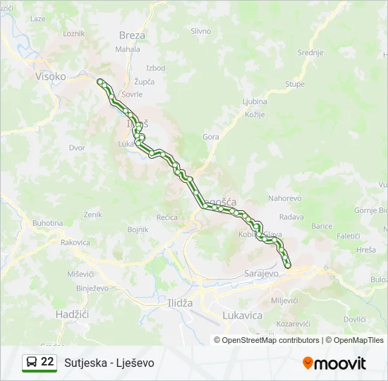 22 Bus Line Map