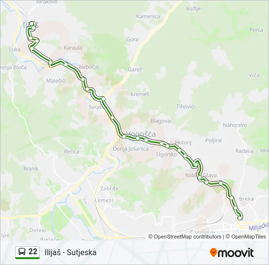 22 Bus Line Map