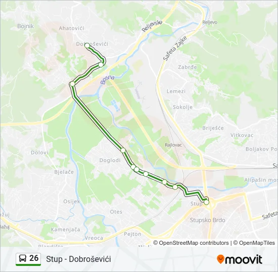 26 Bus Line Map