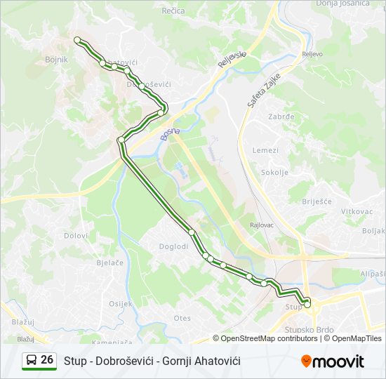 26 bus Line Map