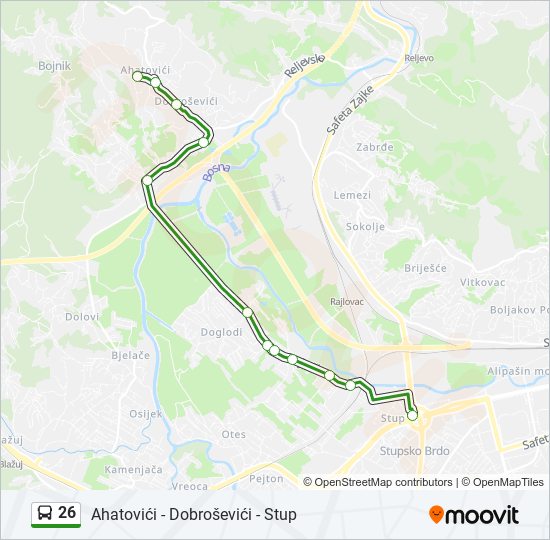 26 autobus mapa linije