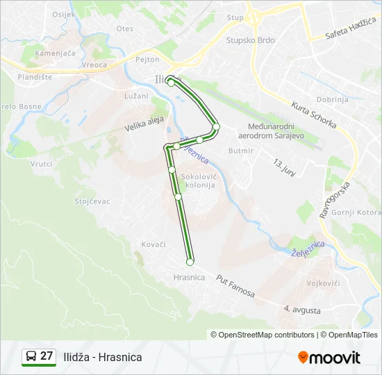 27 Bus Line Map