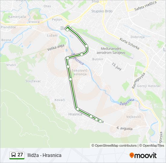 27 autobus mapa linije