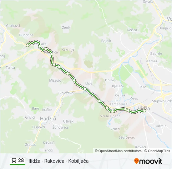 28 Bus Line Map