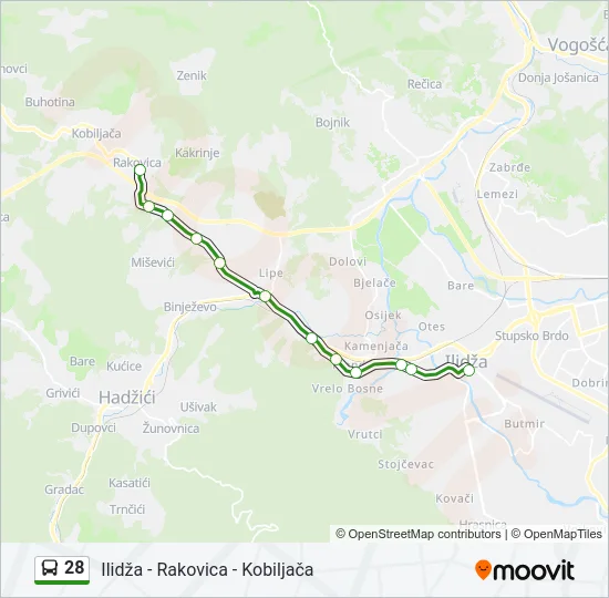 28 Bus Line Map