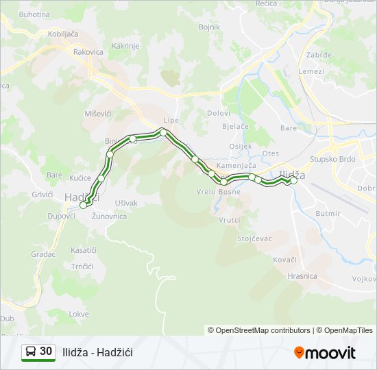 30 bus Line Map