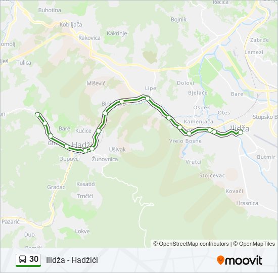 30 bus Line Map