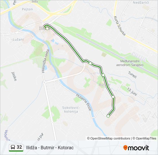 32 Bus Line Map