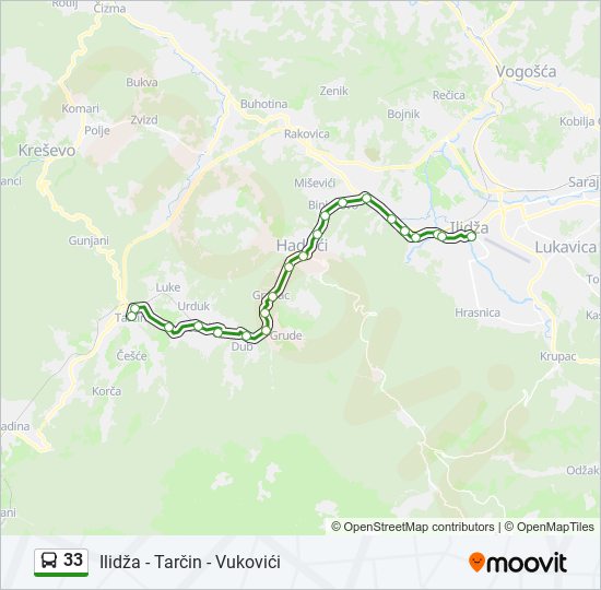 33 bus Line Map