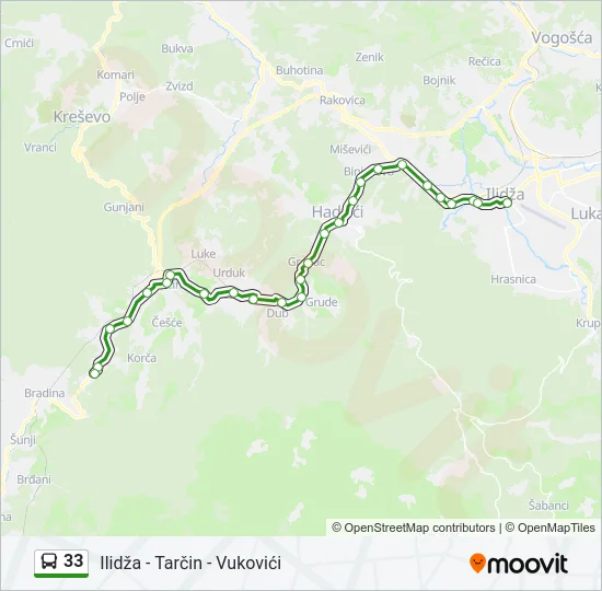 33 Bus Line Map