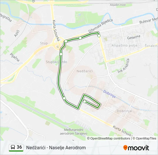36 Bus Line Map