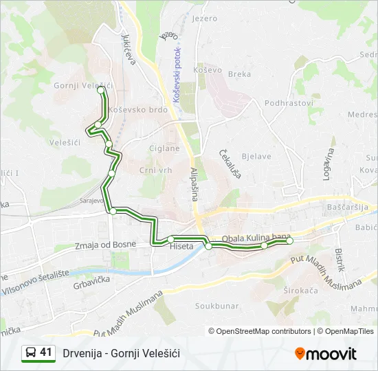 41 Bus Line Map