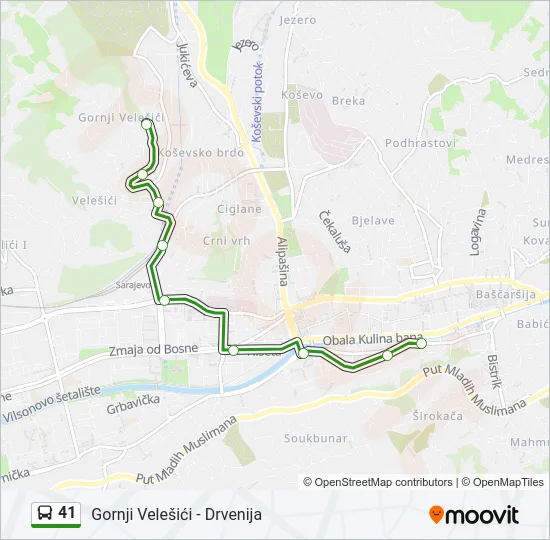 41 Bus Line Map