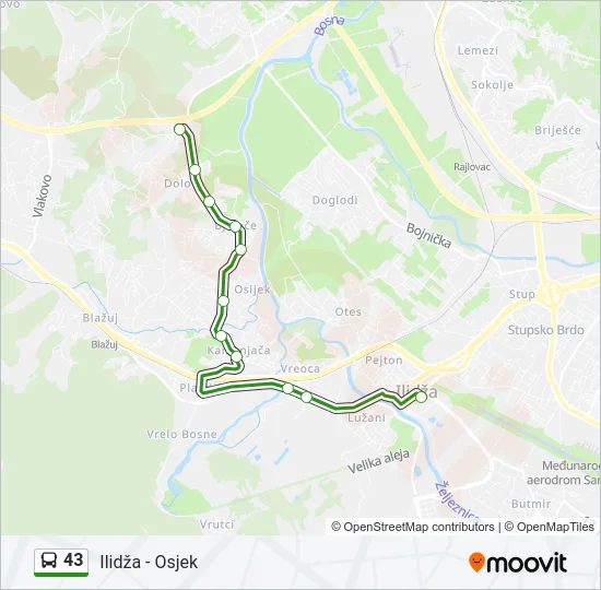 43 Bus Line Map