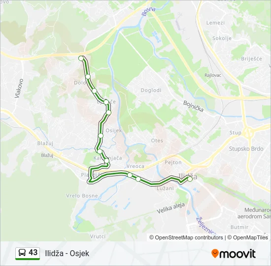 43 Bus Line Map