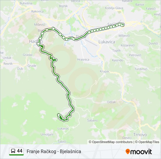 44 Bus Line Map