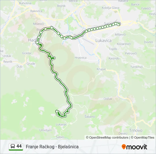 44 Bus Line Map