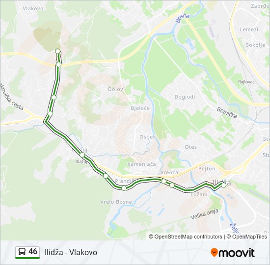 46 bus Line Map