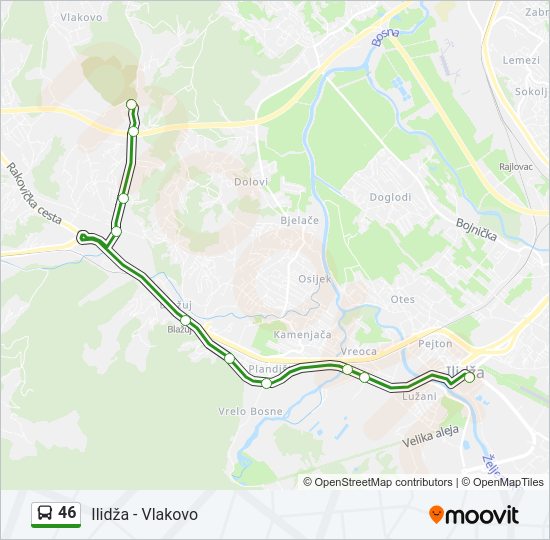 46 bus Line Map