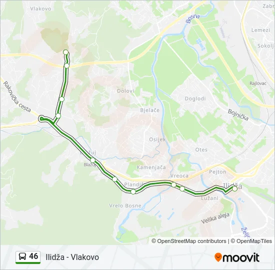 46 Bus Line Map
