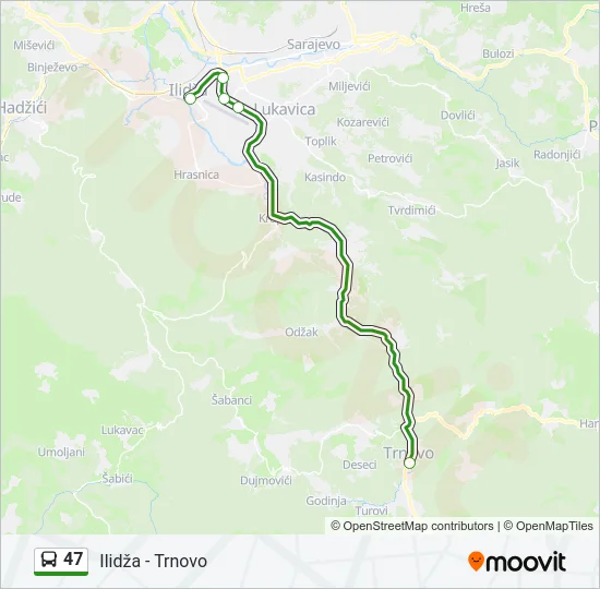 47 Bus Line Map