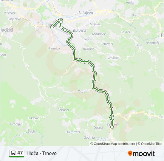 47 Bus Line Map