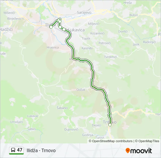 47 Bus Line Map