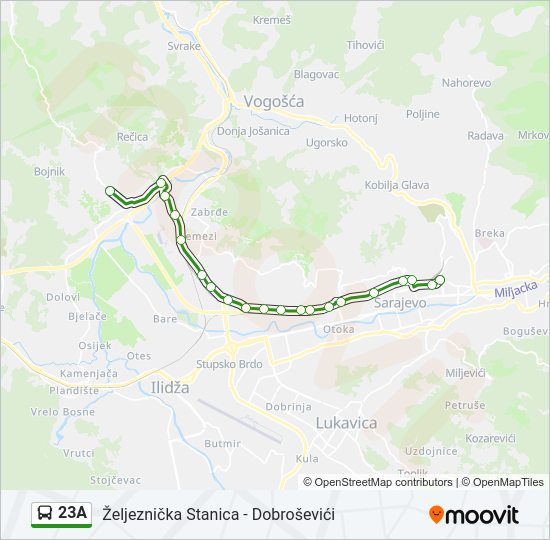 23A Bus Line Map