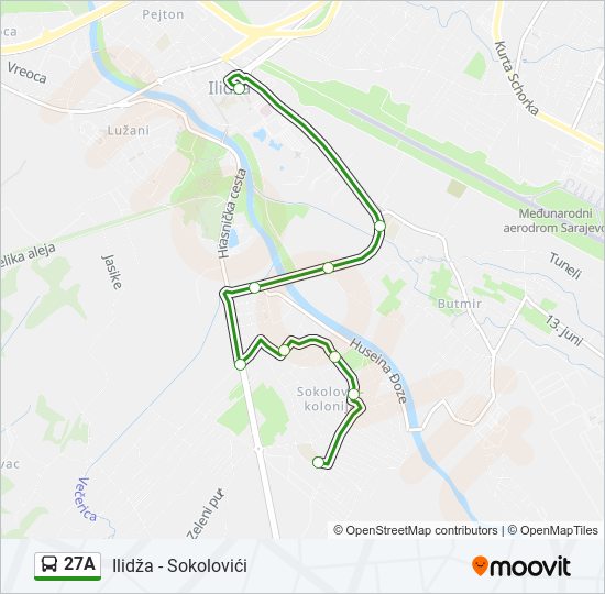 27A bus Line Map