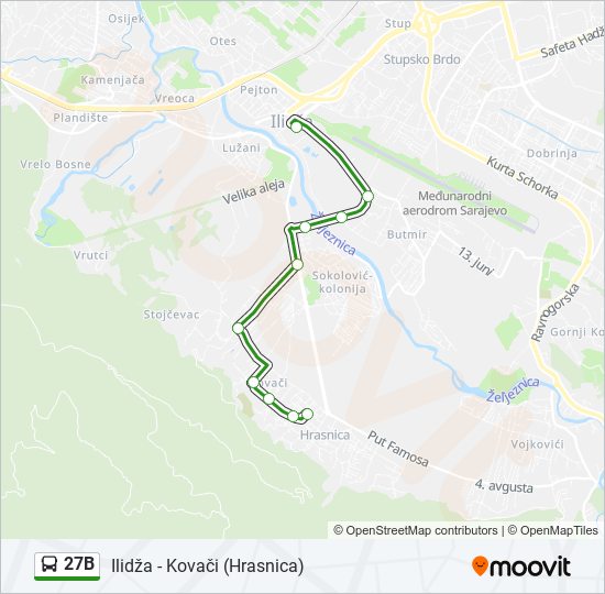 27B bus Line Map