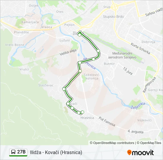 27B Bus Line Map