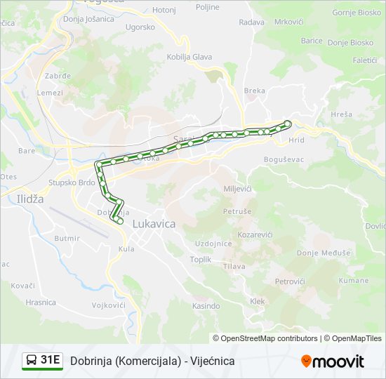 31E bus Line Map