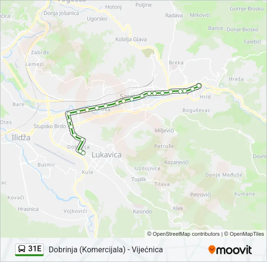 31E Bus Line Map