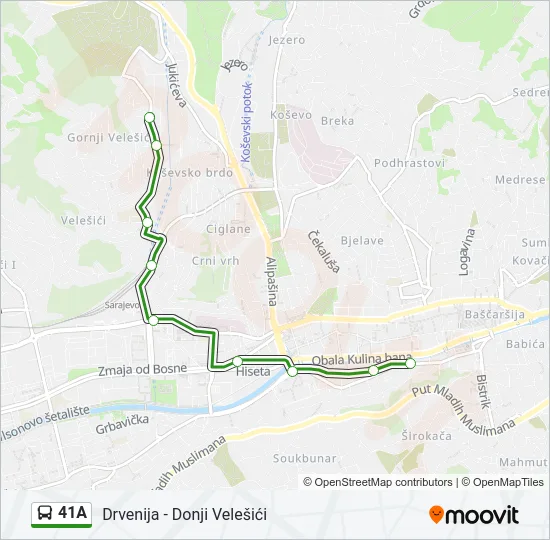 41A Bus Line Map