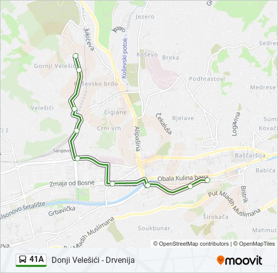 41A bus Line Map