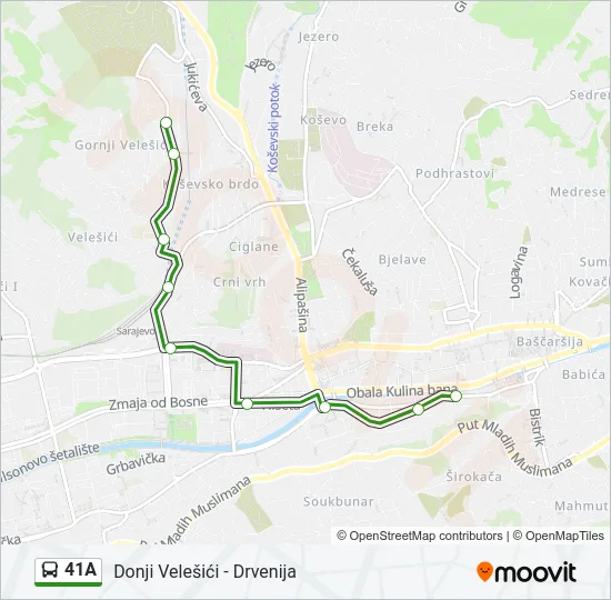 41A Bus Line Map