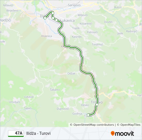 47A bus Line Map