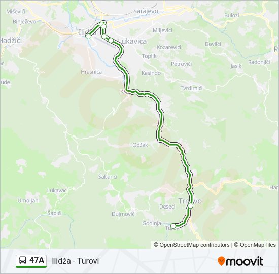 47A bus Line Map