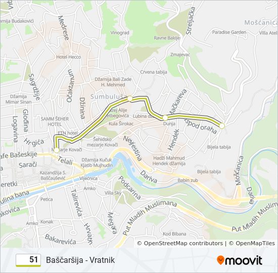 51 minibus Line Map