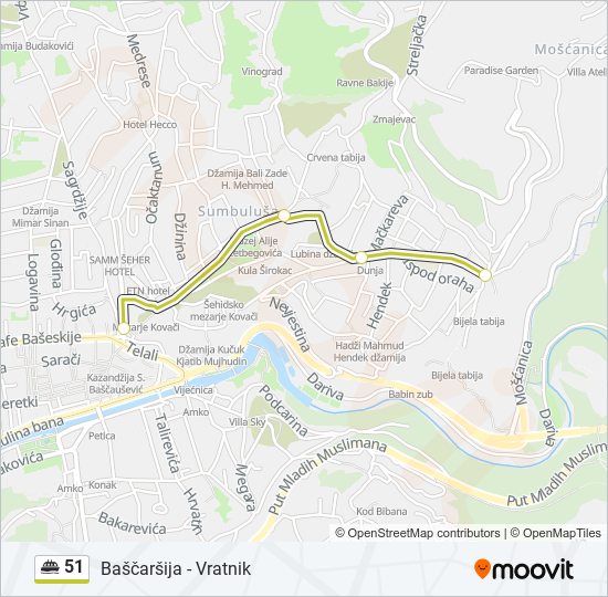 51 Minibus Line Map